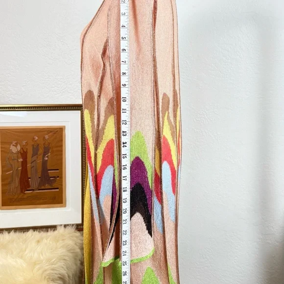 M Missoni Metallic Knit Maxi Duster Cardigan Multicolor Zig Zag IT 44 US 10 - Picture 16 of 16
